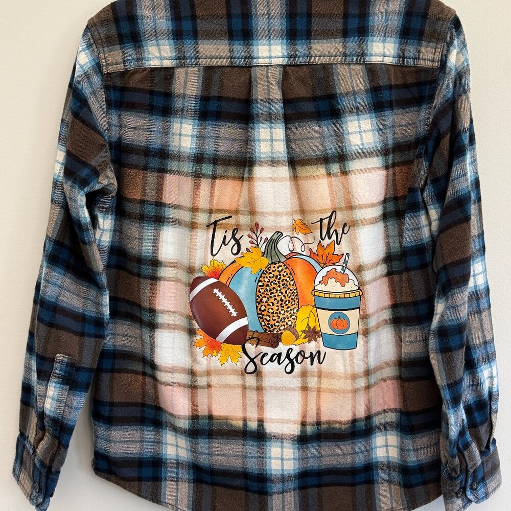 Eddie Bauer Flannel - Upcycled Fall Pumpkin Transfer